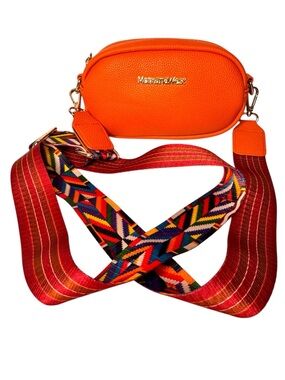 Montana West Orange Crossbody Bag with Colorful Guitar Strap